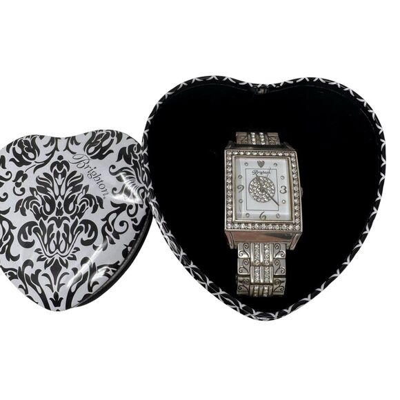Brighton Diamond Bar Watch Women 29mm White Dial Silver Plated main image 5